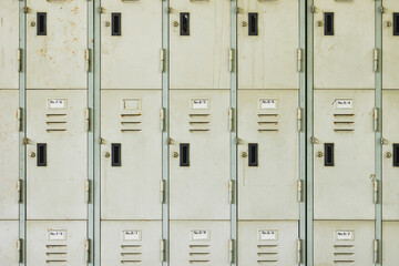 old lockers in university tile pattern texture for background