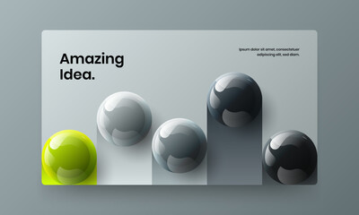 Abstract realistic balls book cover template. Minimalistic brochure design vector concept.