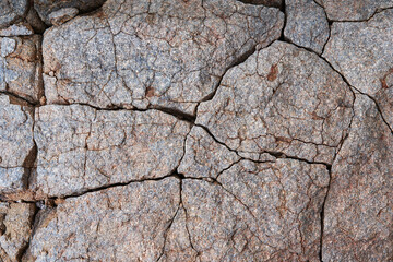 natural texture of an ancient rock with cracks in the atacama region