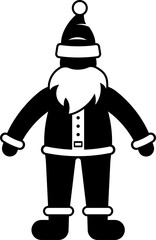 Santa Claus stick figure man icon illustration. Stickman standing front view with opened hands silhouette pictogram