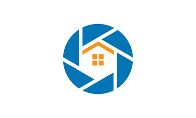 House camera logo icon design vector image