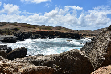 Fototapeta na wymiar Gorgeous View of Rocky Coast of Aruba