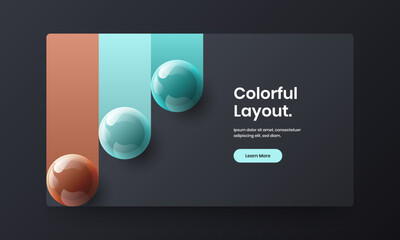 Geometric flyer vector design concept. Abstract 3D balls web banner illustration.