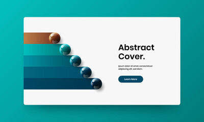 Modern realistic balls site screen illustration. Creative catalog cover design vector layout.