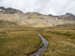 Landscape in Kurzras in South Tyrol, Italy