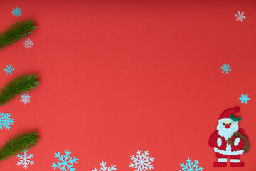 christmas background with santa claus and snow