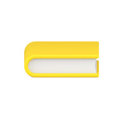 Educational dictionary library book yellow cover 3d icon  illustration. Isometric textbook