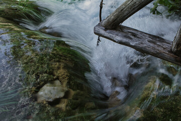 water flowing over rocks