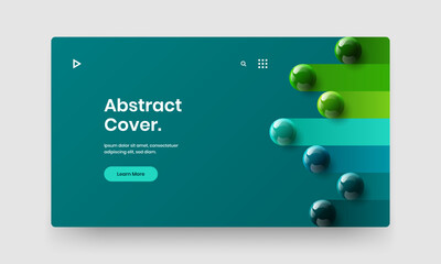 Premium 3D spheres company brochure layout. Colorful handbill design vector template.