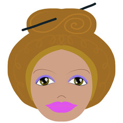 cartoon illustration of a woman