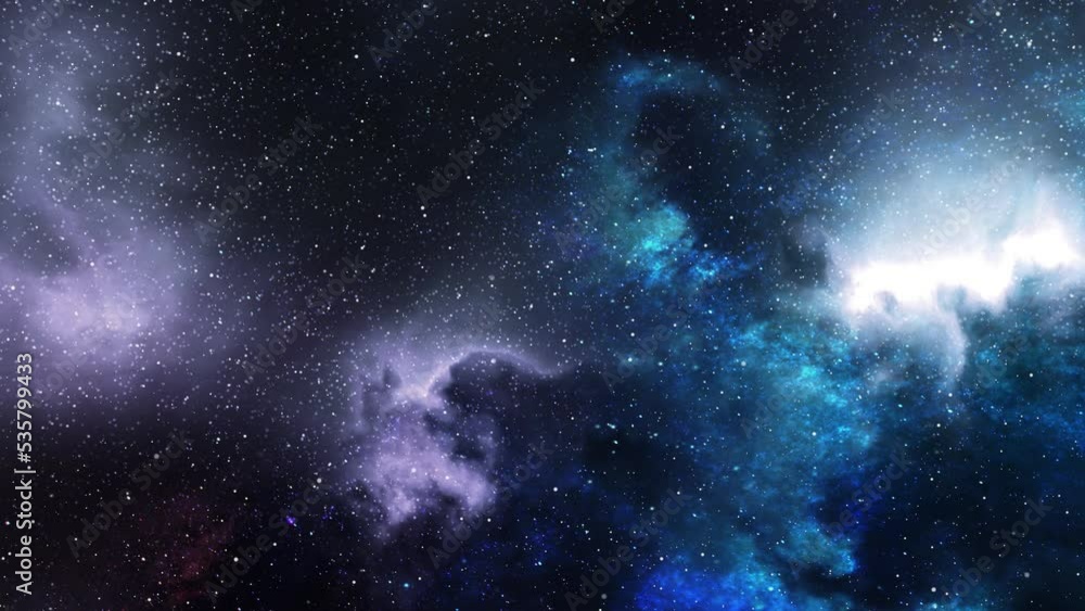 Wall mural view of nebula and stars in the universe