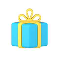 Gift box with bow for holiday congratulations 3d icon  illustration
