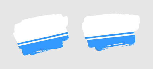 Set of two hand painted Altai Republic brush flag illustration on solid background