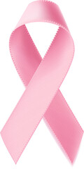 International Symbol of Breast Cancer Awareness Month Pink Ribbons on Transparent Background. Png file