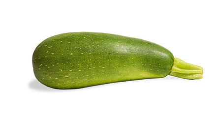 isolated green zucchini on white background