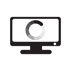 Computer Monitor Icon Vector Illustration