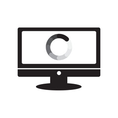 Computer Monitor Icon Vector Illustration