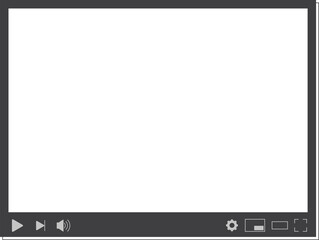 video player frame template with blank screen, transparent background streaming record for vdo editor  © BamNg