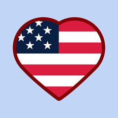 american flag heart