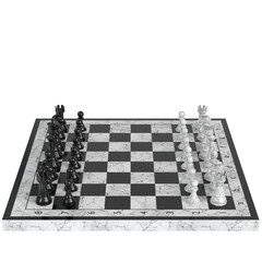 3d rendering illustration of a chess set