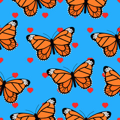 seamless background with butterflies