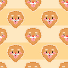 seamless pattern with animals (pomeranian dogs)