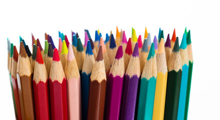 Fototapeta premium A bunch of colorful pencils on white background