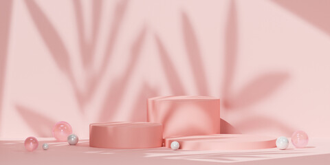 Mock up 3d Podium pastel. Geometric shape. cosmetic concept. Abstract background. 3d render illustration