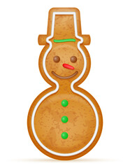 christmas gingerbread cookies for new year's holiday celebration vector illustration