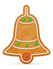 christmas gingerbread cookies for new year's holiday celebration vector illustration