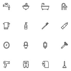 Set of Bathroom Line Icon