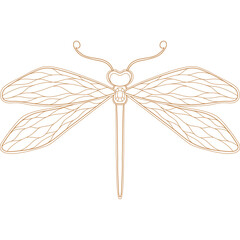 Art nouveau and Art deco style dragonfly basic element.