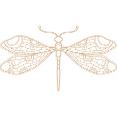 Art nouveau and Art deco style dragonfly basic element. - obrazy, fototapety, plakaty