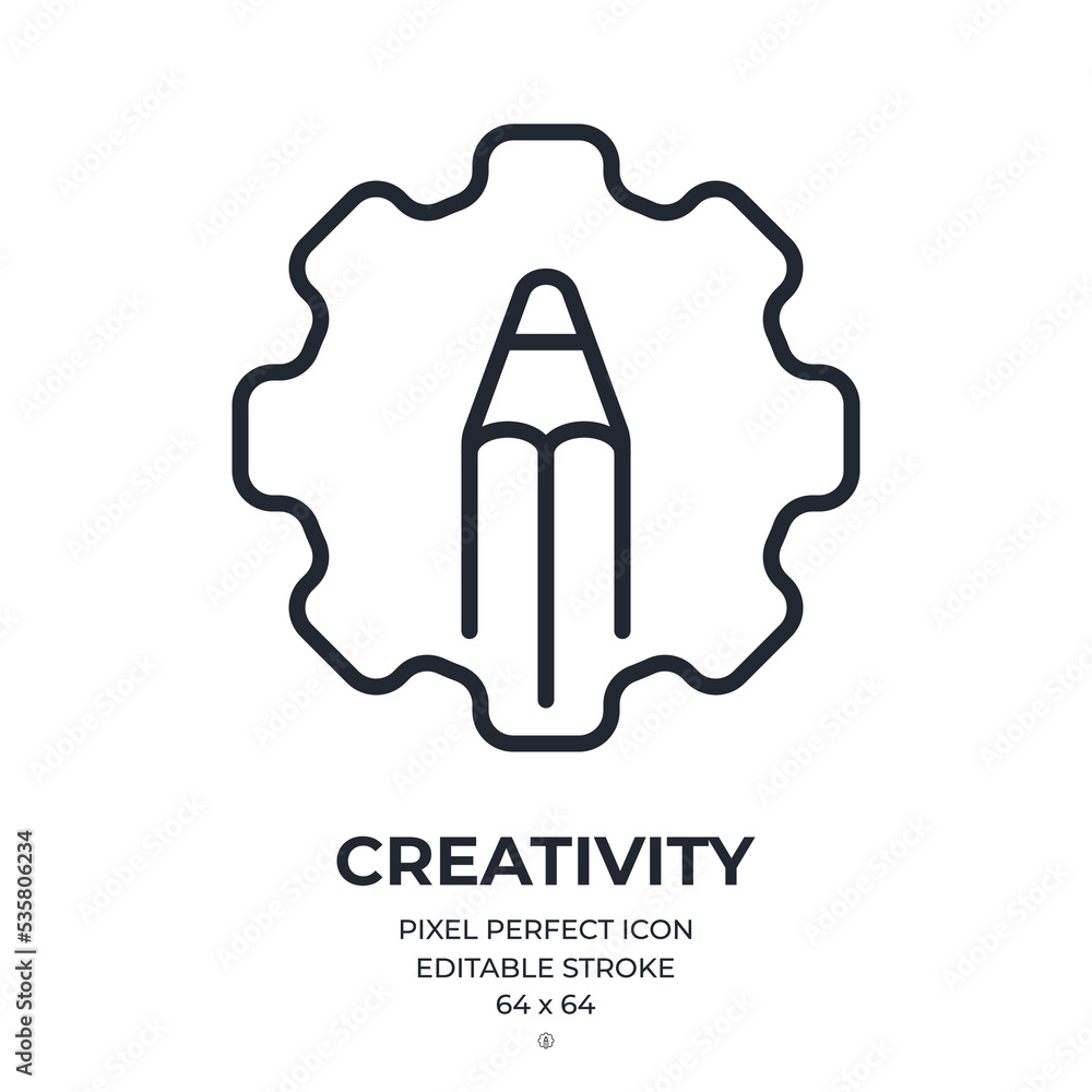 Canvas Prints creativity and design editable stroke outline icon isolated on white background flat vector illustra