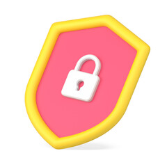 Security icon with padlock 3d isometric  illustration