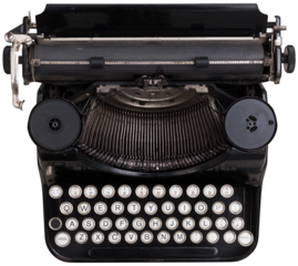 Isolated vintage typewriter