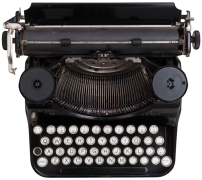 Isolated vintage typewriter