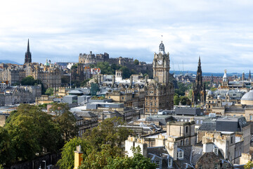 view from Calton hill located east of Edinburgh's New Town