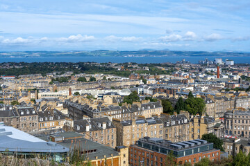 view from Calton hill located east of Edinburgh's New Town