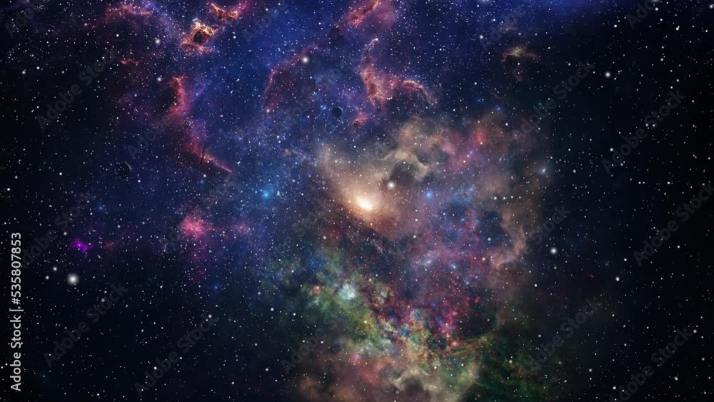 Canvas Prints 4k flying through the deep space in the universe.