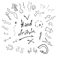 Hand drawn vector arrows set. Vector illustration