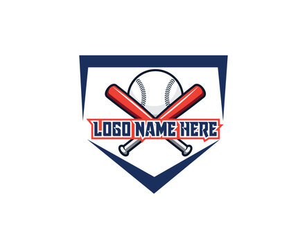 Baseball championship logo, Sports logo with shield.