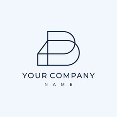 Abstract Initial Letter P D typography logo design minimalist interior design logo illustration custom logo design vector illustration