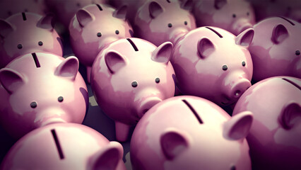 Viele leere Sparschweine