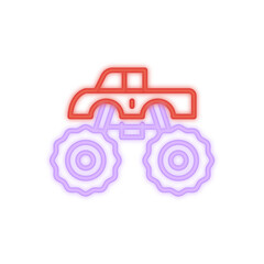 monster truck neon signboard © tulpahn