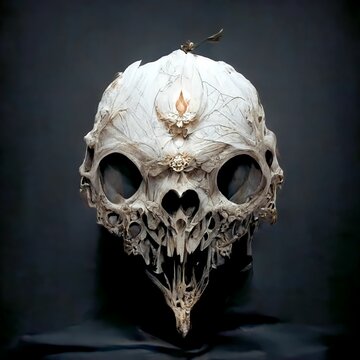 skull on a black background