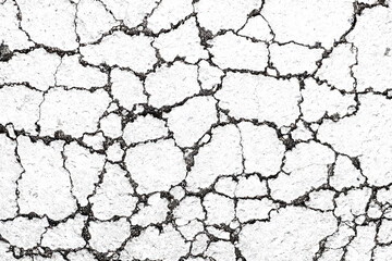 black cracks isolated on white background