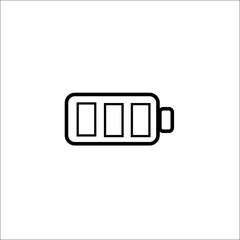 Battery icon vector. Isolated contour symbol illustration Half charged battery icon in outline style on white background