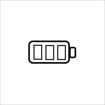 Battery icon vector. Isolated contour symbol illustration Half charged battery icon in outline style on white background