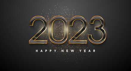 Fototapeta na wymiar happy new year 2023 background with 3D number illustration.